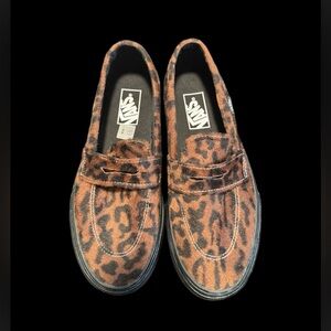 VANS Leopard Print Slip On Loafers